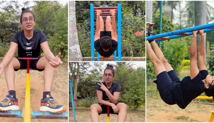 Parvathy Thiruvothu latest workout video at children’s park malayalam