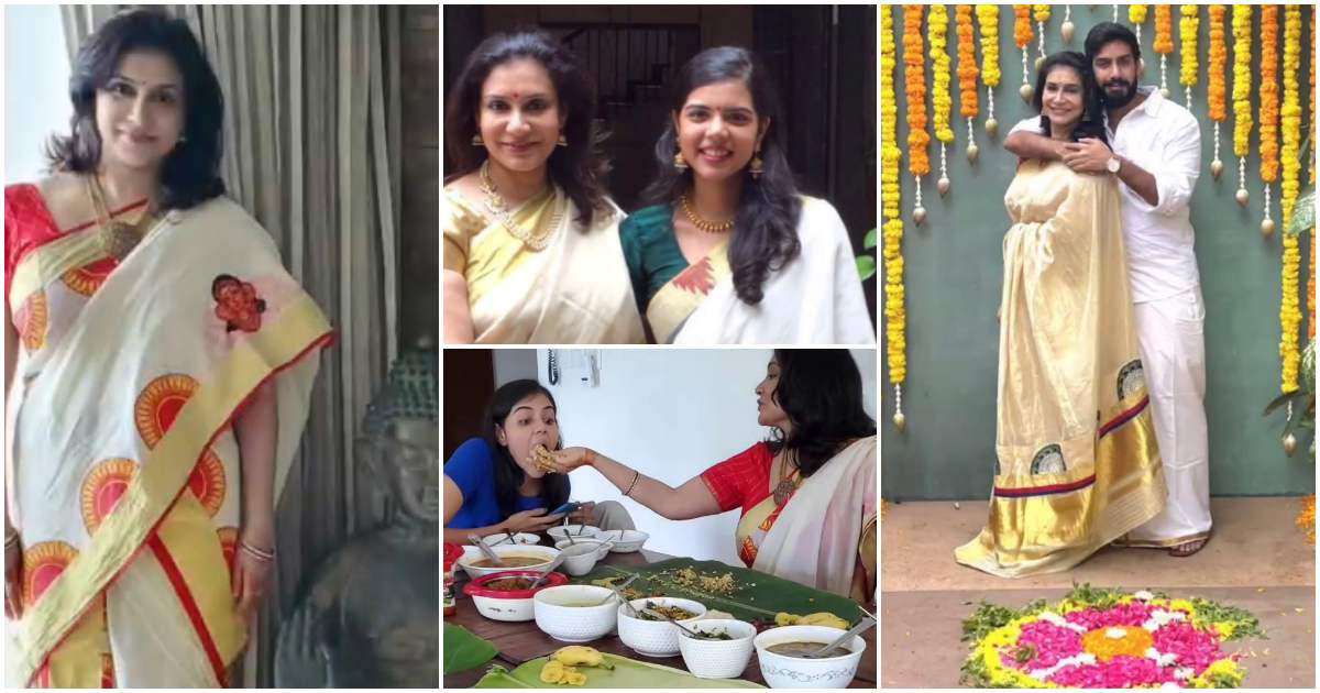 Actress Lissy onam celebration with her family