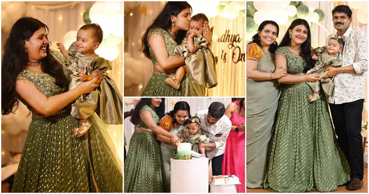 Arya Parvathi Sister First Birthday Celebration photos