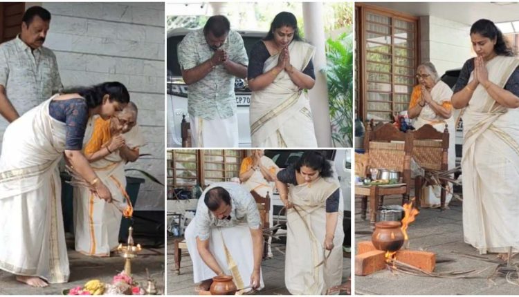 Suresh Gopi and Radhika Attukal Pongala