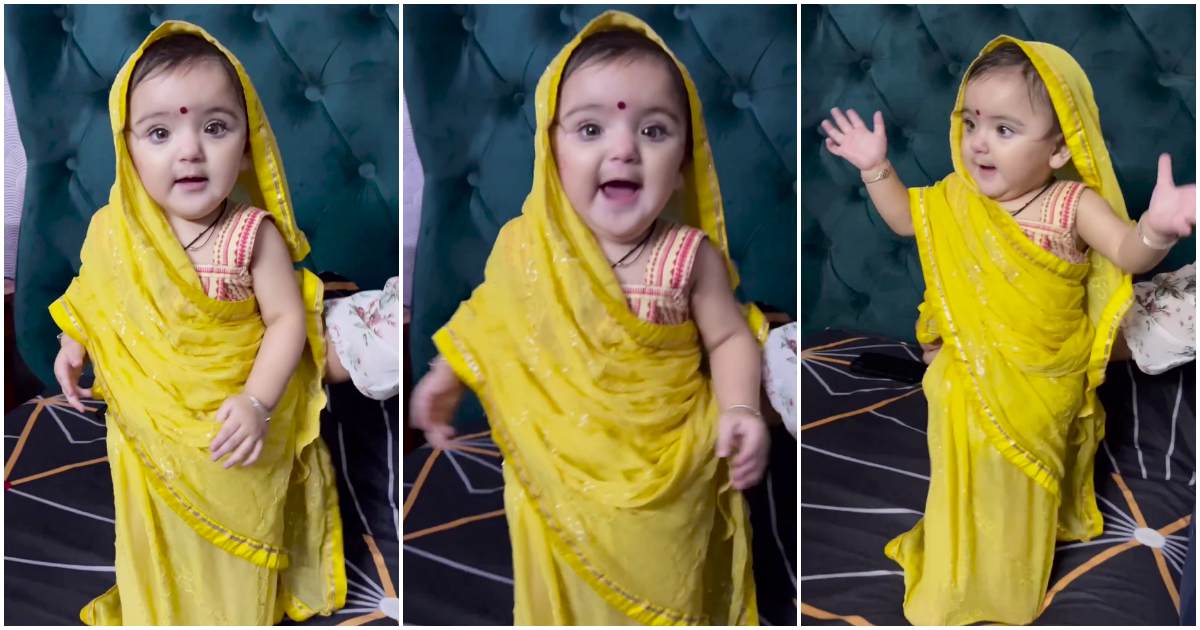 Yellow dressed Viral baby dance